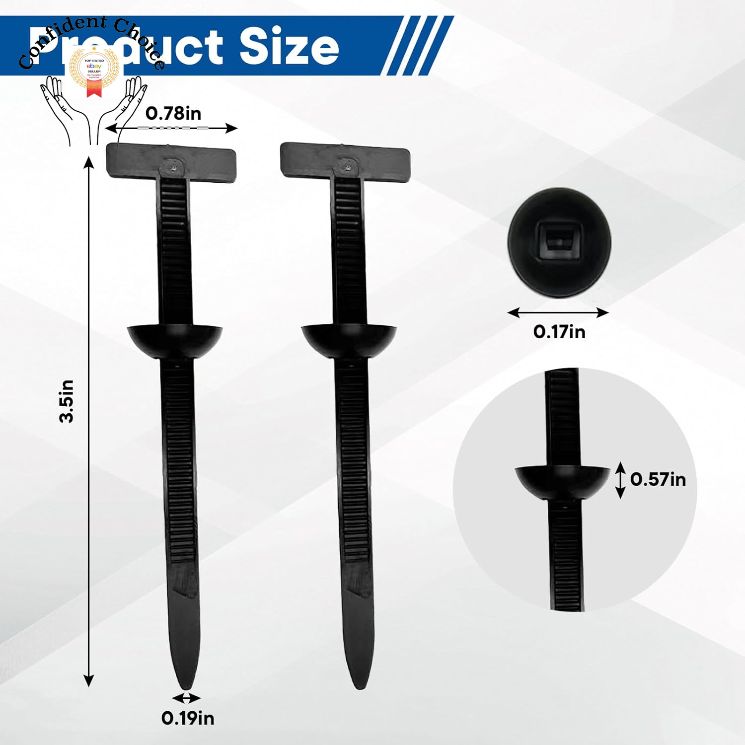 Kit de 100 piezas de sujetador de amarre de cable de nailon automotriz - hebilla universal para atar con cremallera de automóvil Cl- - Image 2