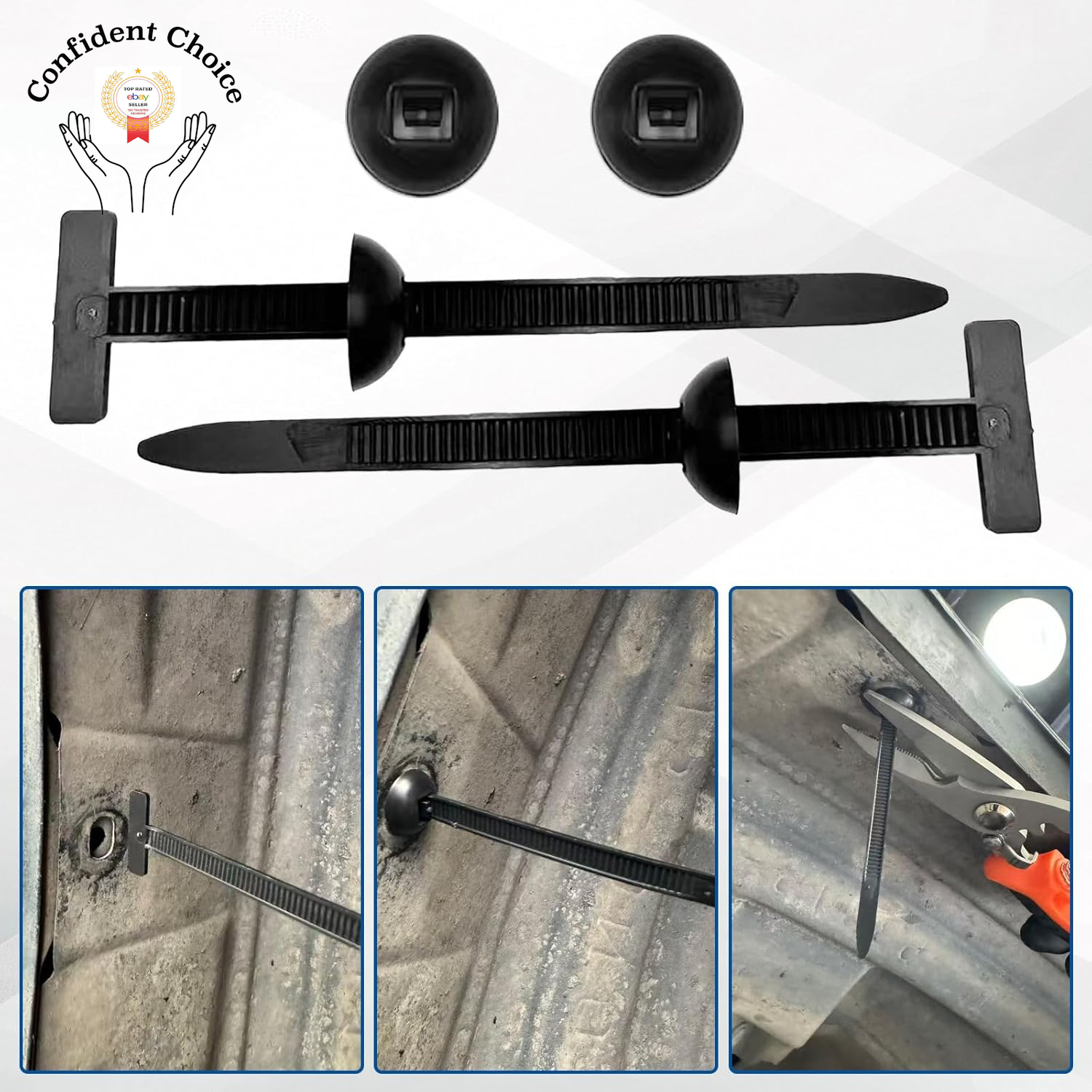 Kit de 100 piezas de sujetador de amarre de cable de nailon automotriz - hebilla universal para atar con cremallera de automóvil Cl- - Image 5