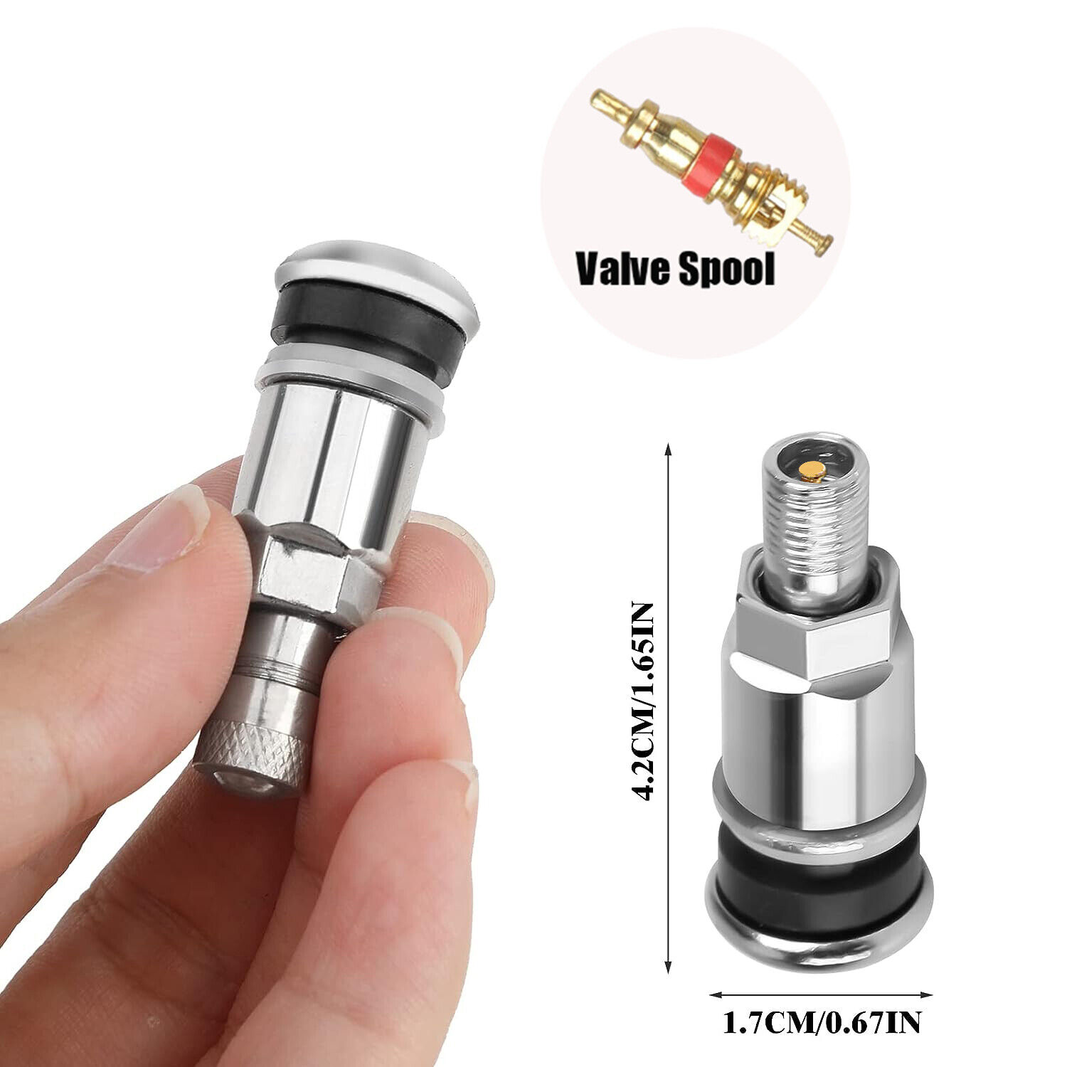 4 x Válvulas de Metal Universal para Llantas de Aleación de 11,3 mm Tornillo en Válvula de Neumático- - Image 3