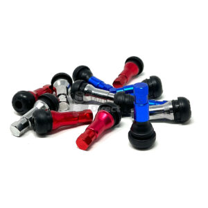 Juego de 4 válvulas de neumático GEN2 TR413 funda cromo rojo azul tapa de vástago sin cámara-