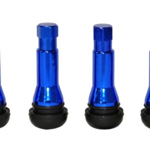 4 x VÁLVULAS DE NEUMÁTICOS DE GOMA SIN TUBO AZUL TR414 CON TAPAS ANTIPOLVO-