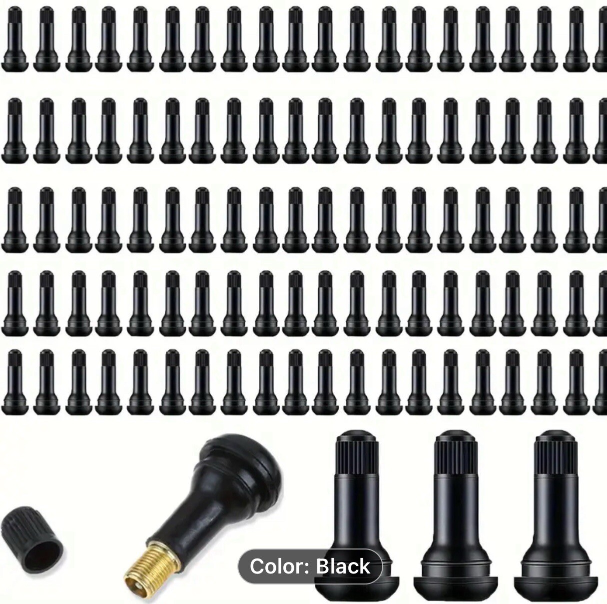 4 x Válvulas y tapas de neumáticos sin cámara de núcleo de metal premium TR413 para remolque y automóvil - - - Image 3