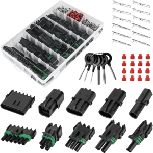 376 piezas 25 kits de conectores eléctricos automotrices impermeables 1/2/3/4/6 macho y hembra-
