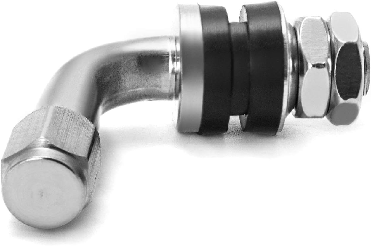 Vástago de válvula de neumático QWORK 4 piezas, vástagos atornillables en ángulo de 90 grados para VS-90 - - Image 4