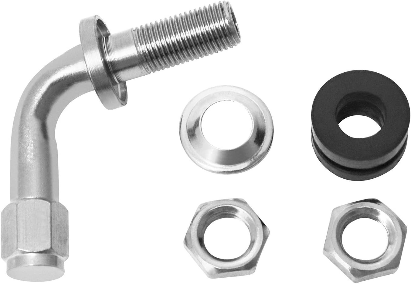 Vástago de válvula de neumático QWORK 4 piezas, vástagos atornillables en ángulo de 90 grados para VS-90 - - Image 5