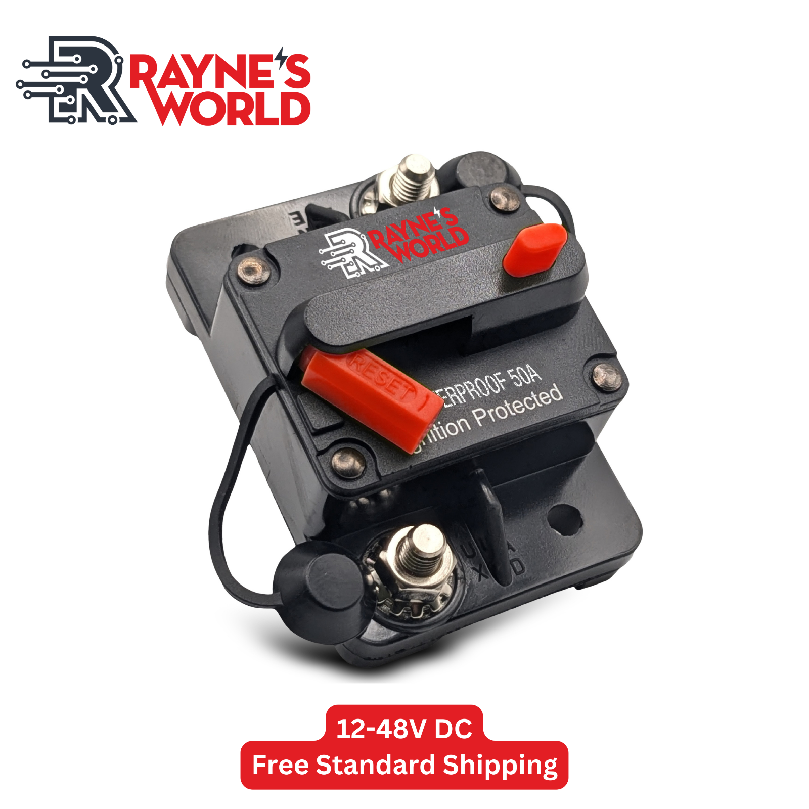 PACK 10 50 Amp Impermeable Disyuntor Coche/Marino/Solar 12-48DC Restablecimiento Manual- - Image 2