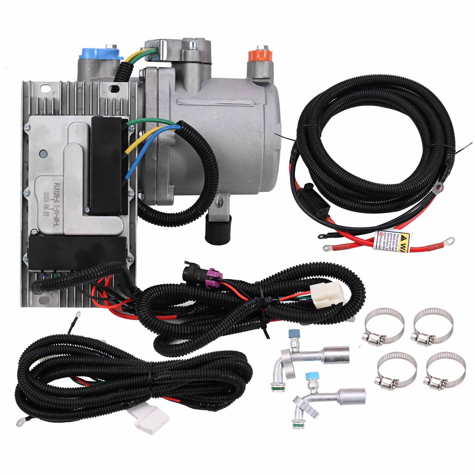 12 Volt A/C Kit Electric Compressor Set for Auto Air Conditioning Car Universal - Image 3