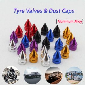 4 piezas válvulas de aleación de aluminio para neumáticos y tapones antipolvo tapones de vástago de válvula de neumático-