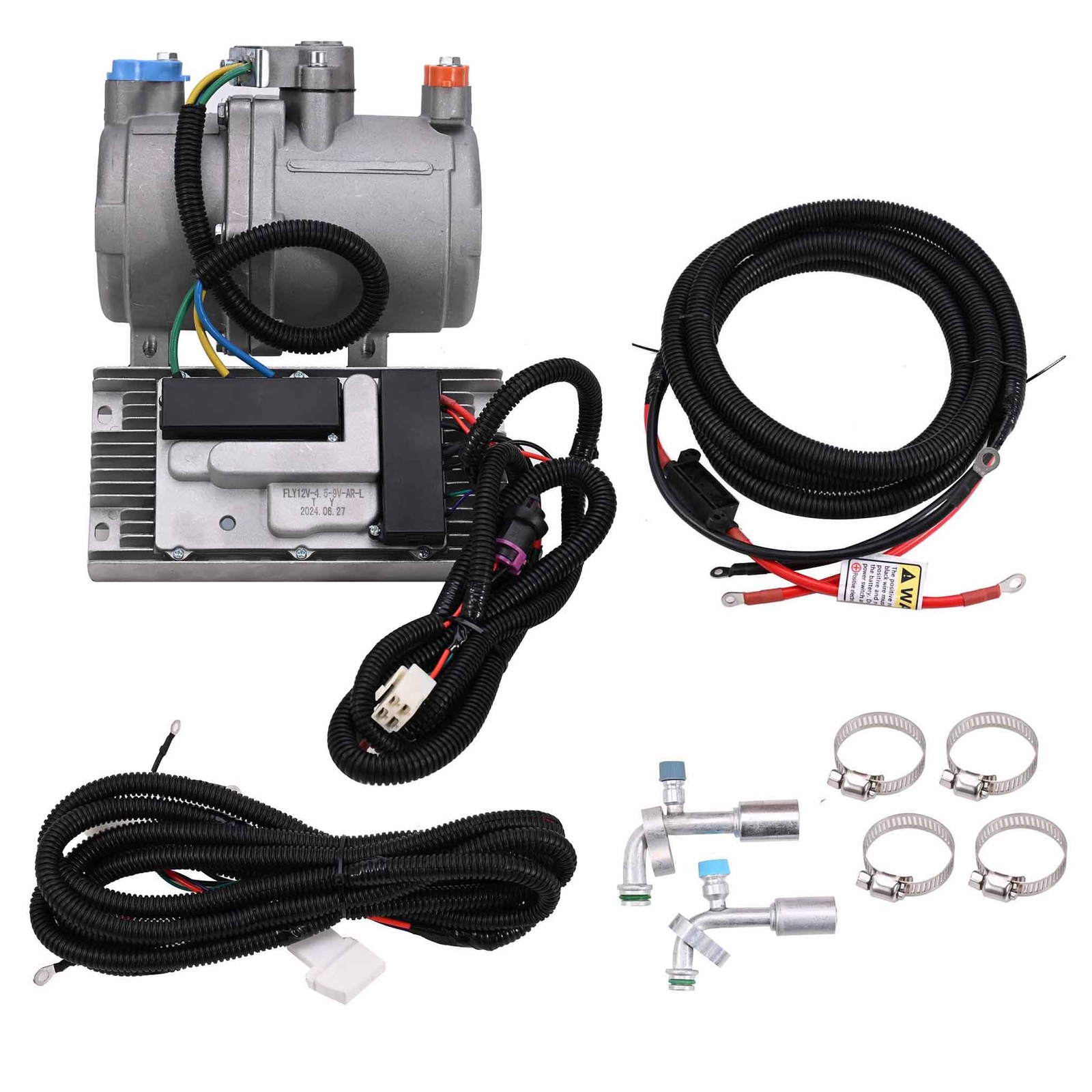 12 Volt A/C Kit Electric Compressor Set for Auto Air Conditioning Car Universal - Image 5