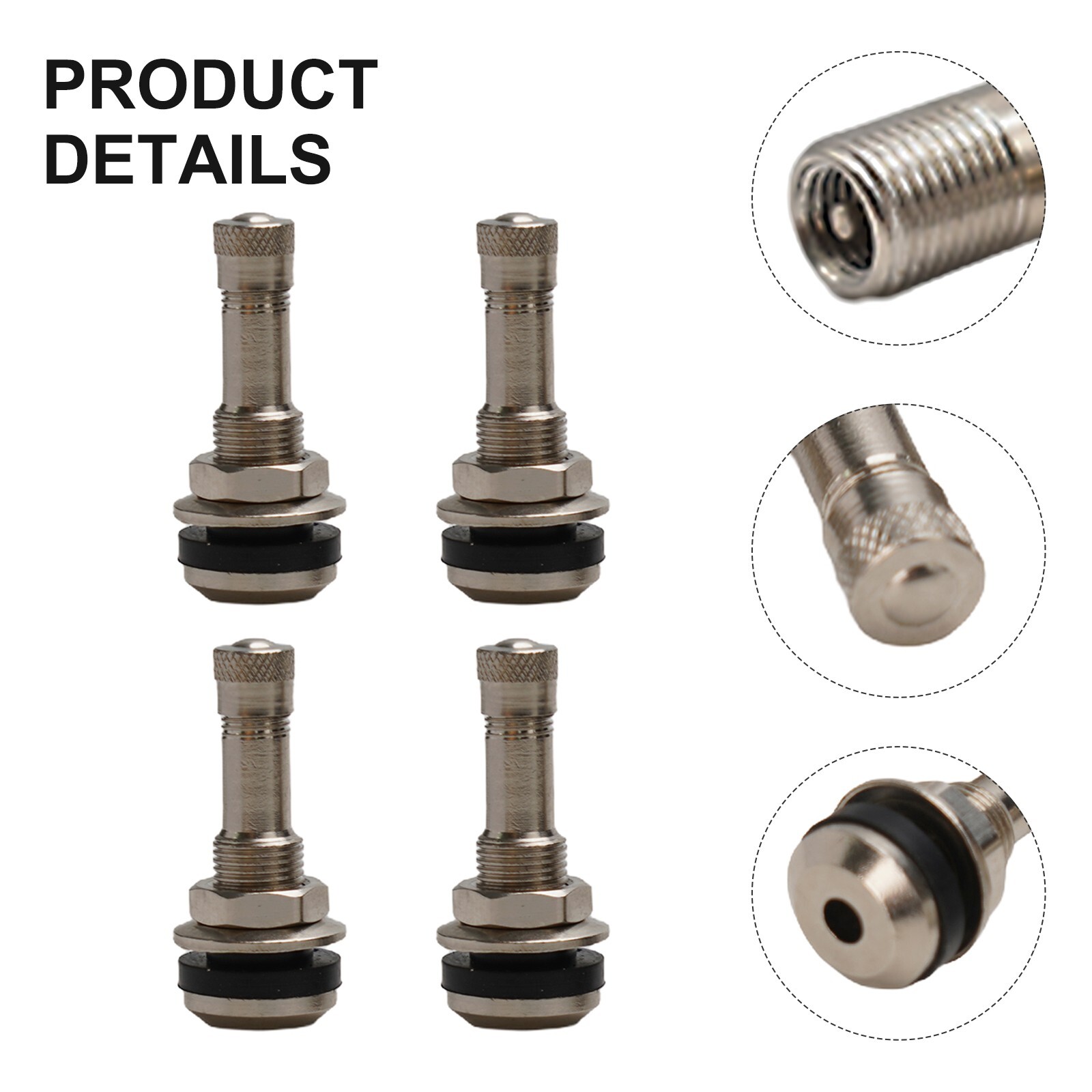 Paquete de 4 válvulas de neumático sin cámara de perno de calidad superior con abrazadera de metal TR 416-