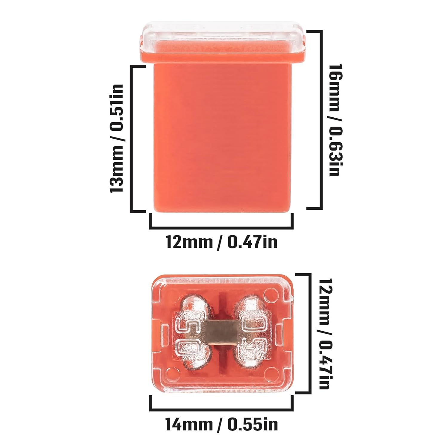 Fusibles automáticos cuadrados 50A 50 AMP bajo perfil en forma de caja fusible automotriz para SUV- - Image 2