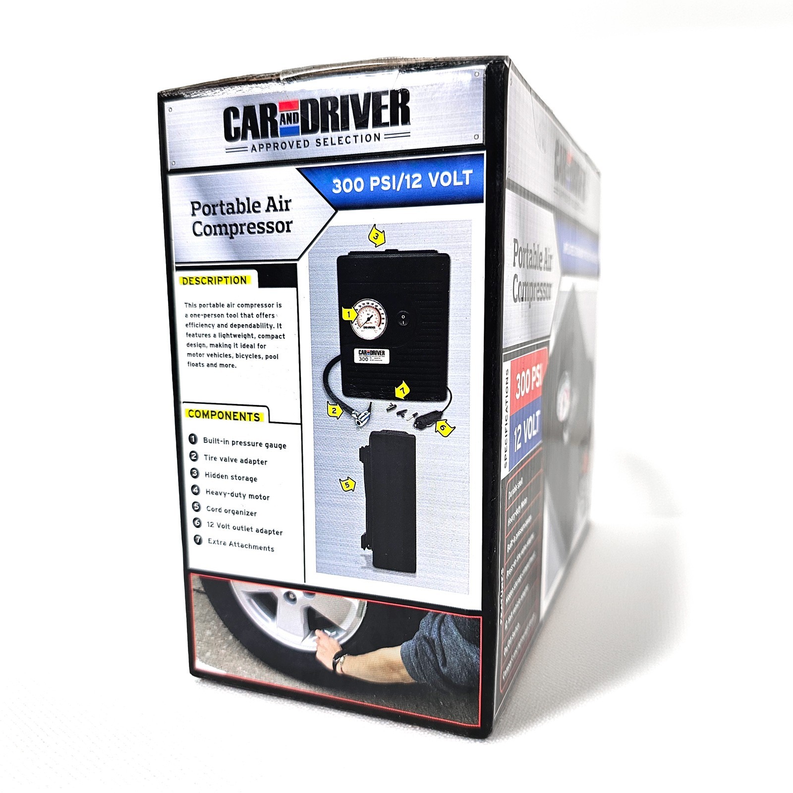 Car & Driver Automotive Tire Inflator Air Compressor 300 PSI 12V Car Outlet NIB - Image 2