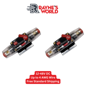 2 PACK 50 Amp Disyuntores Impermeable en Línea Auto/Solar Restablecimiento Manual 12V-48V-