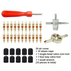 Juego de herramientas de reparación de válvulas de neumático removedor de vástago automóviles camiones 4x4 tapas núcleos llave-