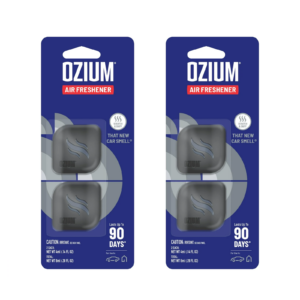 Ambientadores de aire de aire acondicionado con clip de ventilación para automóvil con membrana de ozio, ese olor a automóvil nuevo, paquetes de 4-