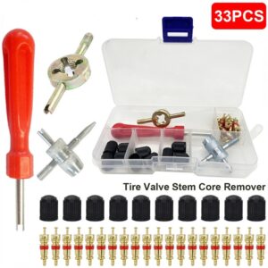 Ensemble d'outils de réparation de vanne de pneu Stem 4WD Caps Cores Wrench