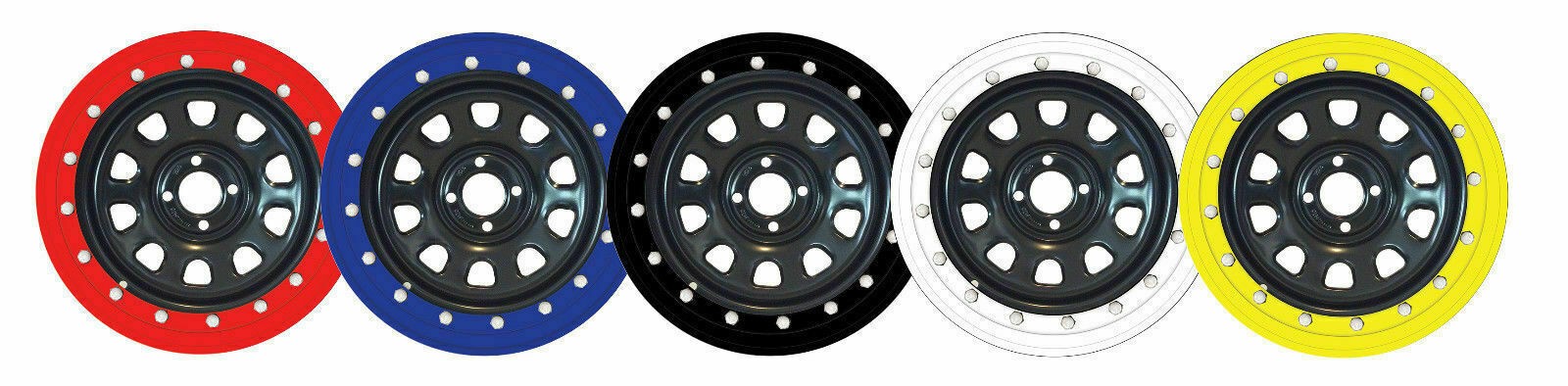Beadlock Simulador Kit Se Adapta a Llantas 15" 4x4 y Coche Juego de 5 NEGRO Bloqueo de Cubos Tapacubos- - Image 2