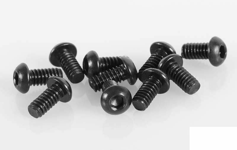 Tornillos de tapa de cabeza de botón de acero M2 x 4 mm (10) Z-S1096 RC4WD aptos para parachoques de cosas ásperas-