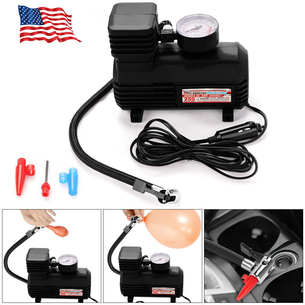 Heavy Duty 12V Portable 250PSI Car Tyre Auto Tire Inflator Pump Air Compressor/