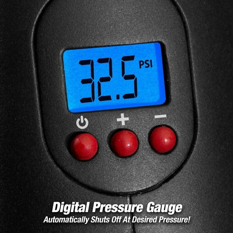 Air Work Pro Portable Air Compressor 12V Car Adapter Inflate Tyre Pressure Gauge - Image 5