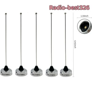 5*Whip 450-470MHz 6.4Inch UHF Whip NMO Mount Antenna For Mobile In-Vehicle Radio
