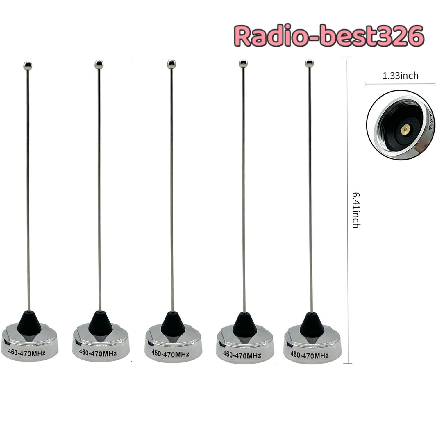 5*Whip 450-470MHz 6.4Inch UHF Whip NMO Mount Antenna For Mobile In-Vehicle Radio