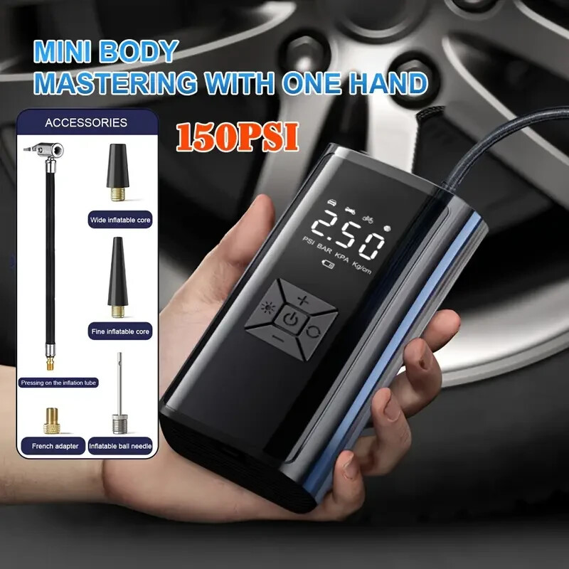 Fast Car Tire Inflator Portable Digital Air Compressor - Auto-Stop, LED Light - Image 4