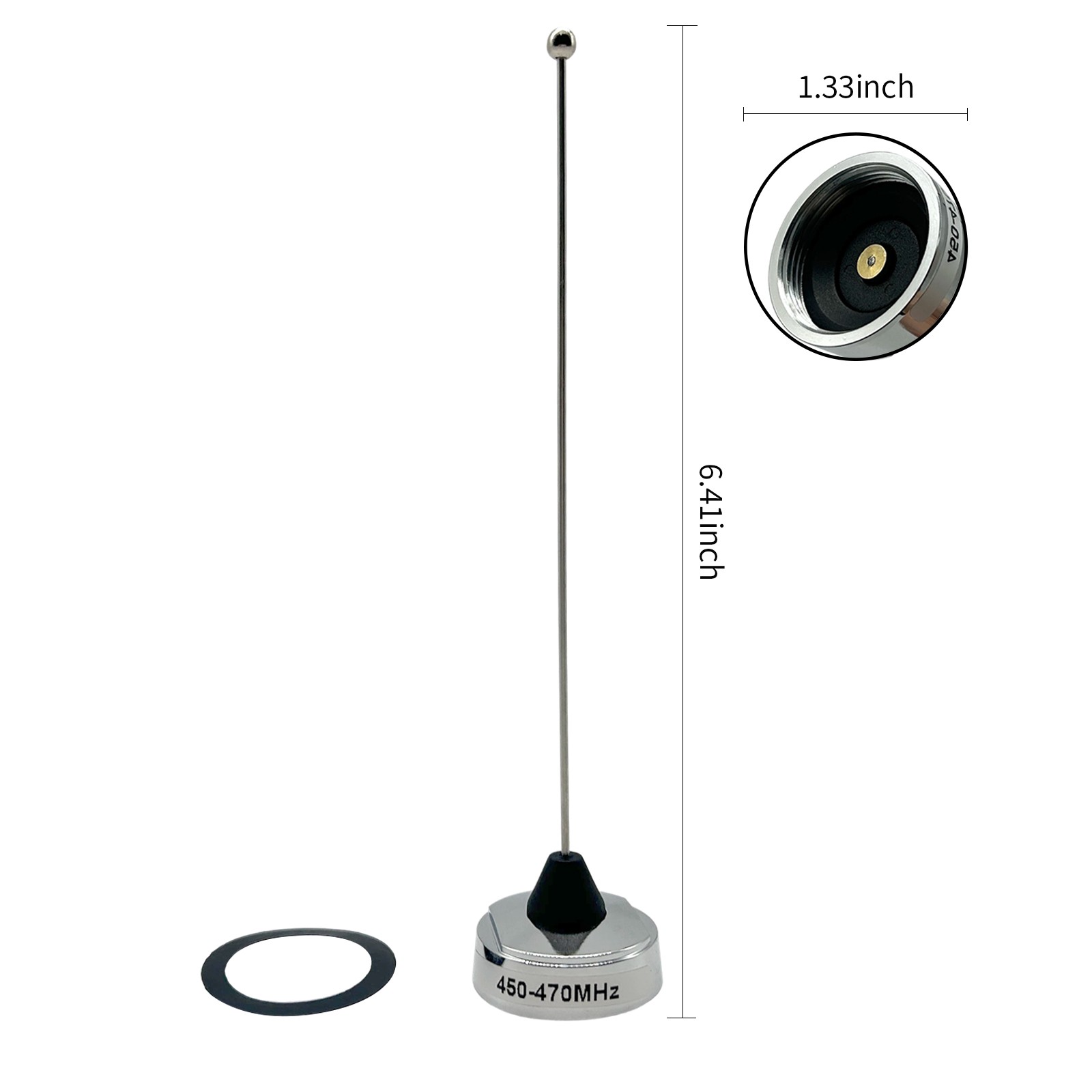 6.4Inch 450-470MHz UHF Whip NMO Mount Antenna For Car Mobile In-Vehicle Radio - Image 3