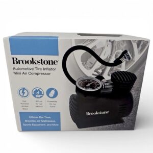 Brookstone Automotive Tire Inflator Air Compressor 300 PSI 12V Car Portable NEW