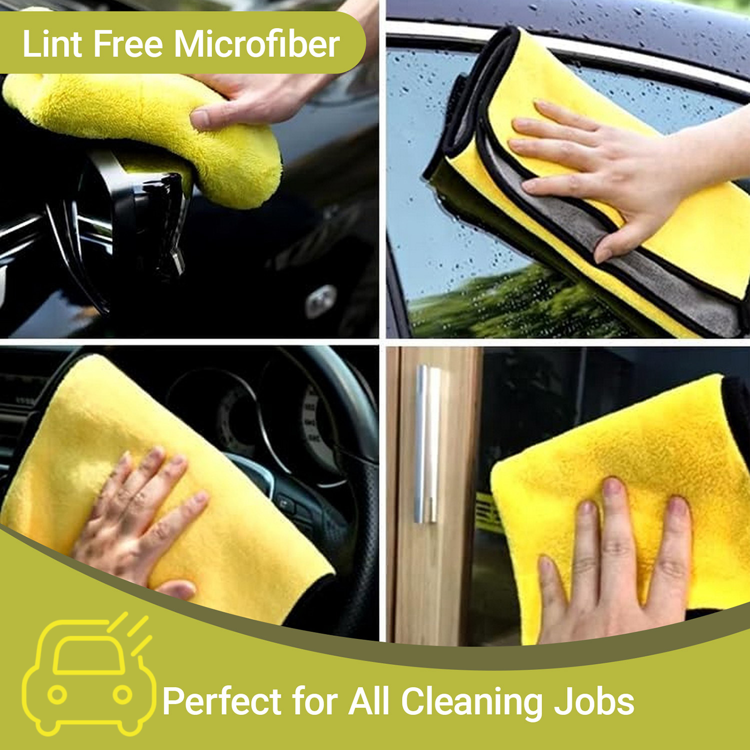 Paño de limpieza de microfibra de 10 piezas para lavado diario y cuidado del automóvil toalla detallada- - Image 4