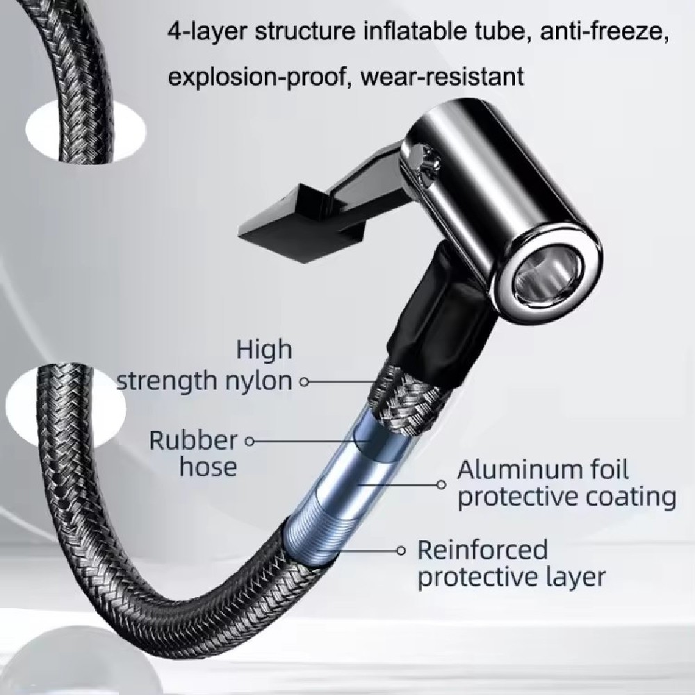 150PSI Tire Inflator Car Air Pump Compressor Electric Portable Auto Moto Bike US - Image 5