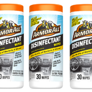 3 toallitas desinfectantes para interiores de auto Armor nuevas - bote de 30 unidades-