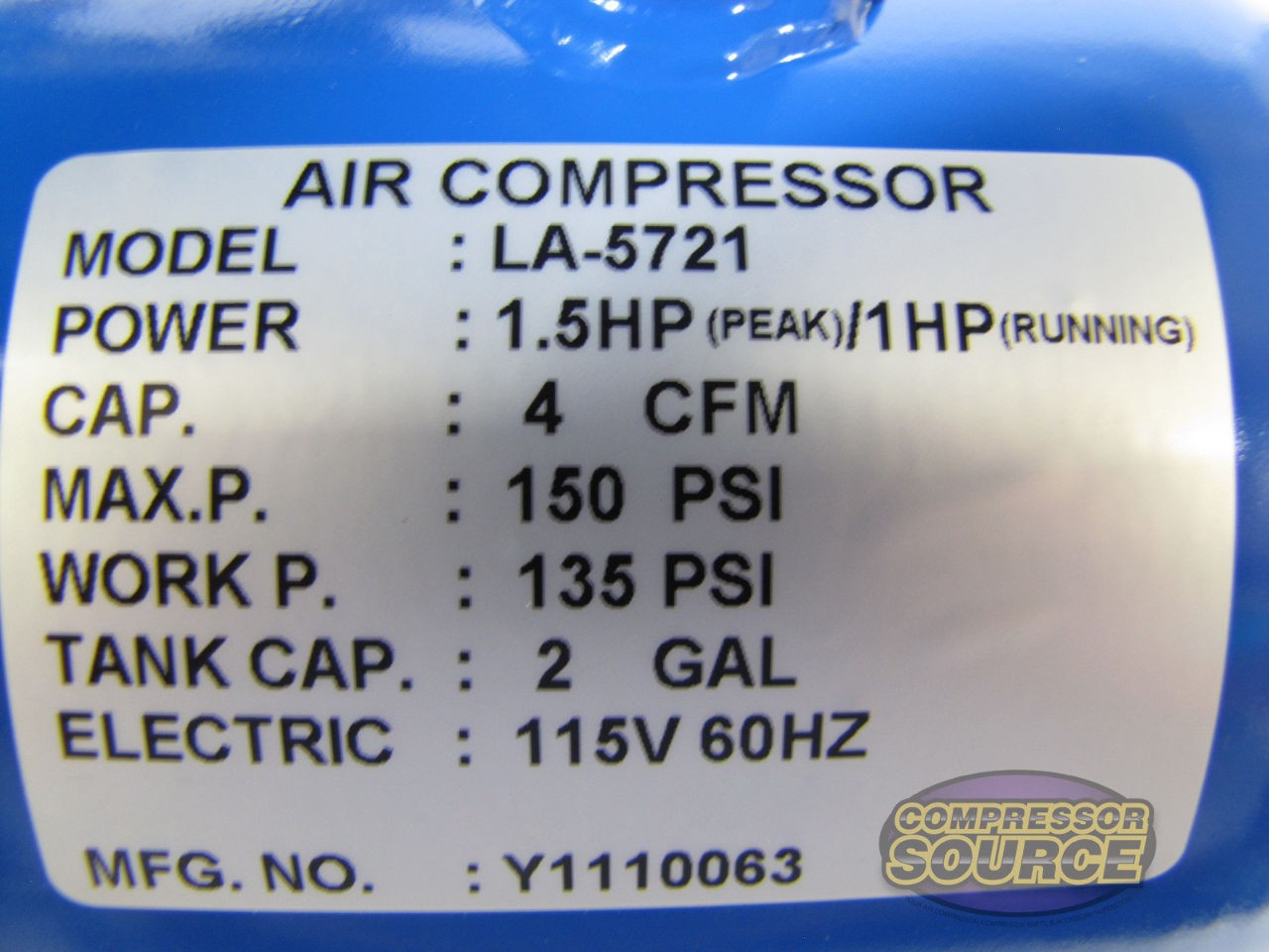 Puma LA-5721 Portable Air Compressor 110V Dual Tank 1.5HP Oil less Direct Drive - Image 4