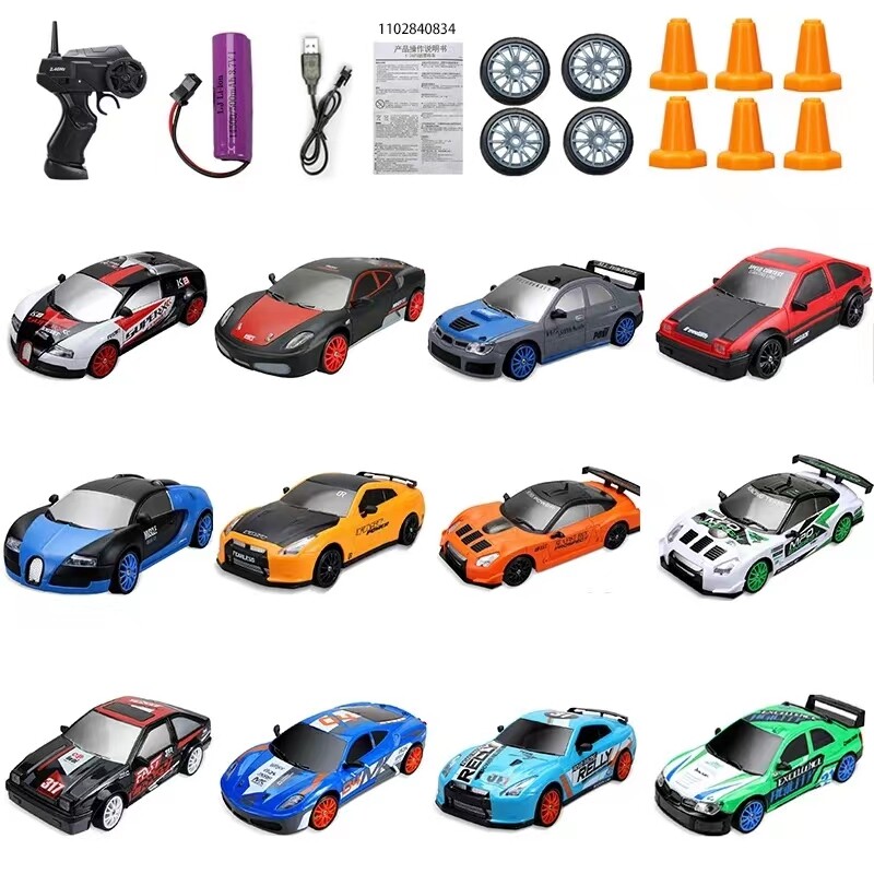 RC Drift Car 1/24 2.4G 4x4 Control Remoto Deporte Carreras Vehículo de Carretera con LED-