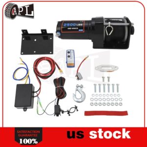 1x Cabrestante eléctrico cuerda sintética 12V camión remolque 4x4 todo terreno 1 pieza 2500 lb-