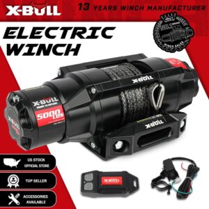 X-BULL Electric Winch 5000lbs ATV Winch 12V Synthetic Rope Trailer UTV 4WD Boat