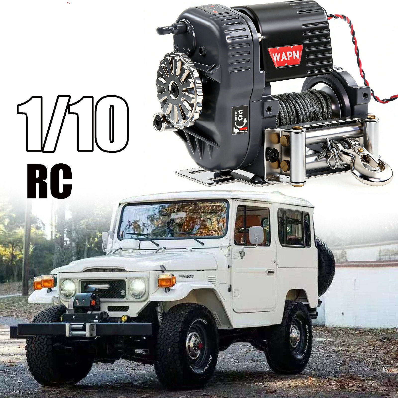 Cabrestante de simulación para coche sobre orugas de radiocontrol Traxxas TRX4 RC4WD D90 axial 1/10 1/8- - Image 5