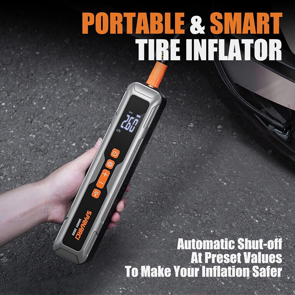 Tire Inflator Portable Air Compressor 150 PSI Rechargeable LED Display Cordless - Image 4