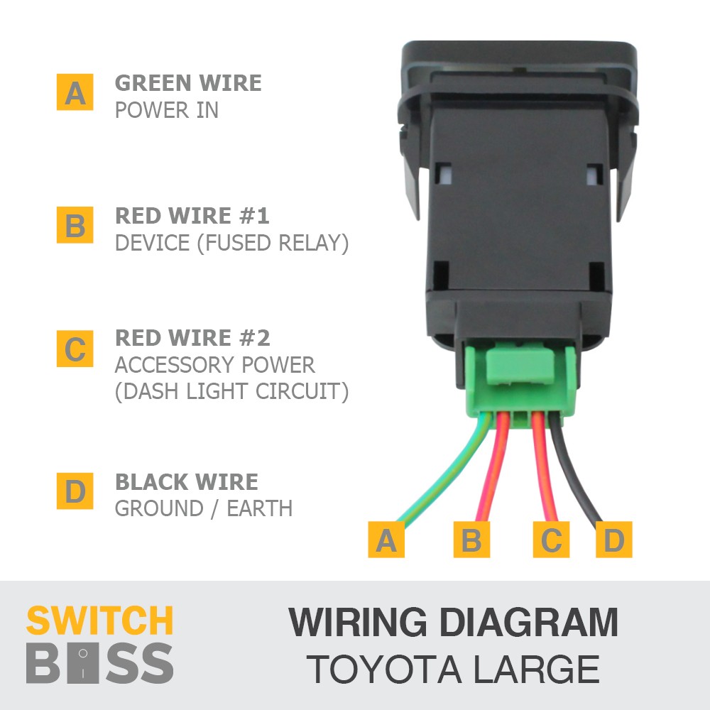 Push Switch GREEN LED 50 STYLES suit Toyota LARGE OEM Landcruiser Prado Hilux - Image 2