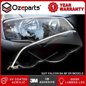 Par de protectores de faros con tira LED DRL para Ford Falcon BA BF XR XR6 XR8-