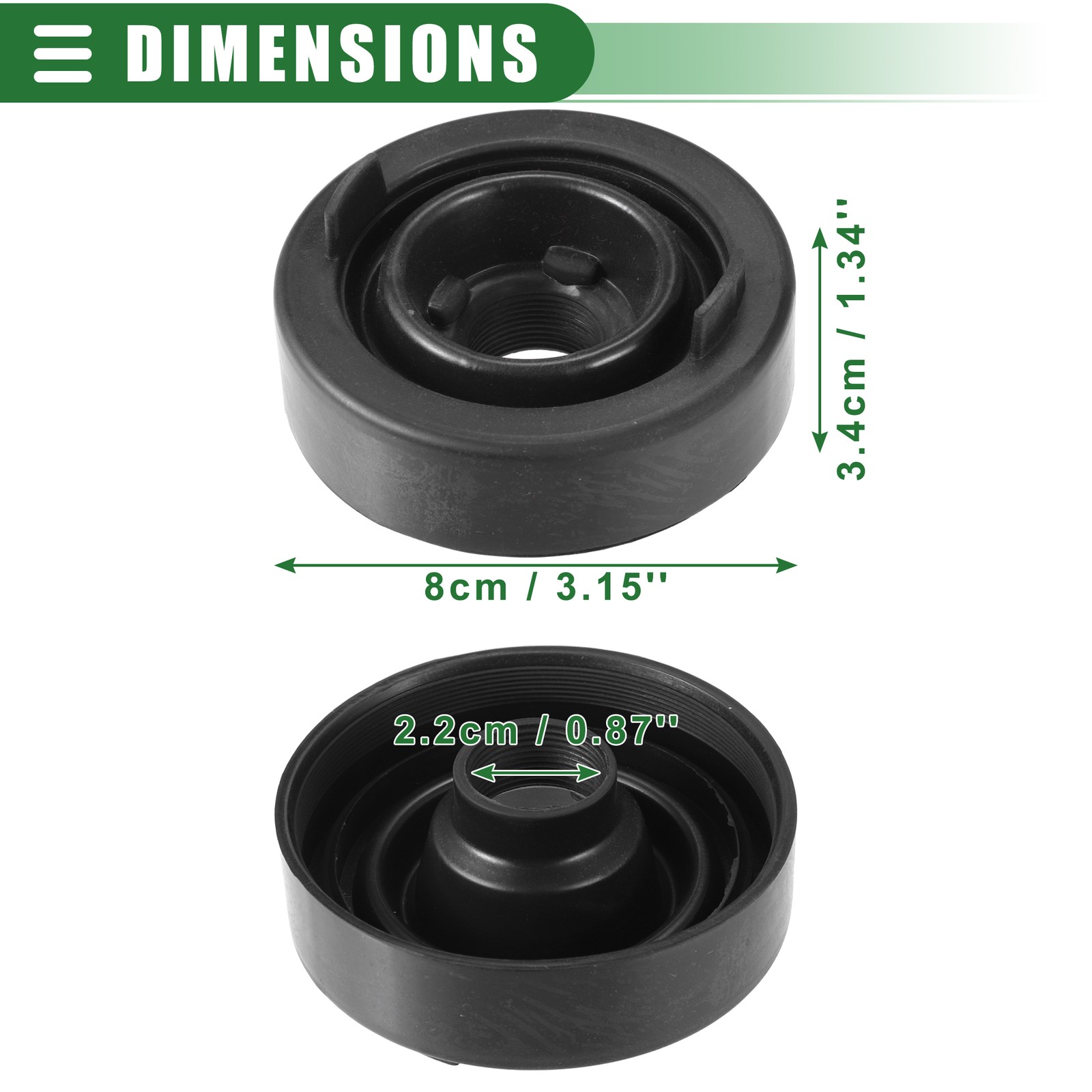 Pieza Universal de 1 Cubierta Antipolvo Faro Automotriz 80mm Goma Negra- - Image 4