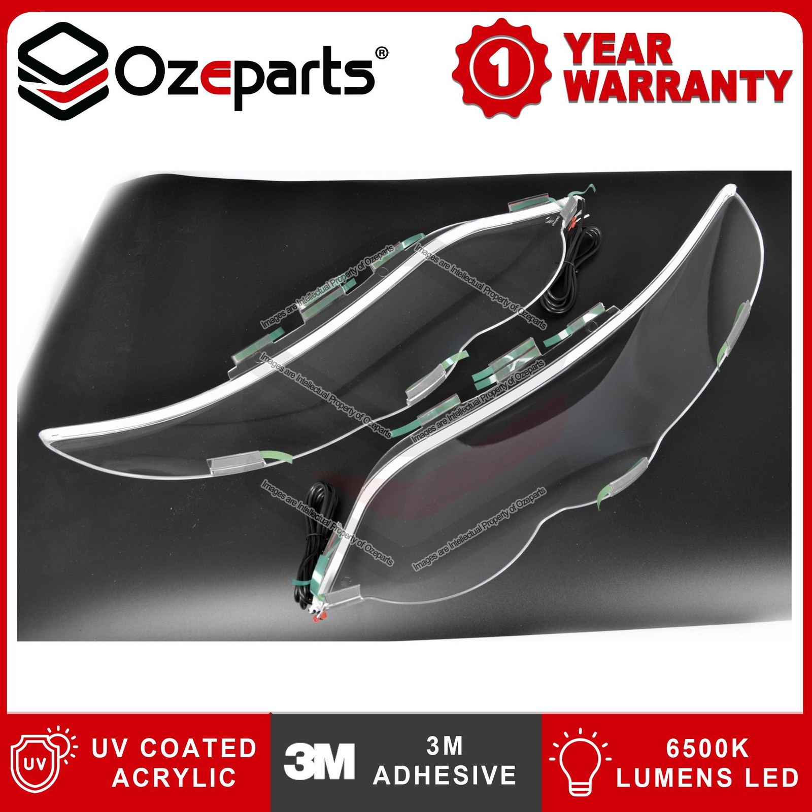 Par de protectores de faros con tira LED DRL para Ford Falcon FG XR XR6 XR8- - Image 3