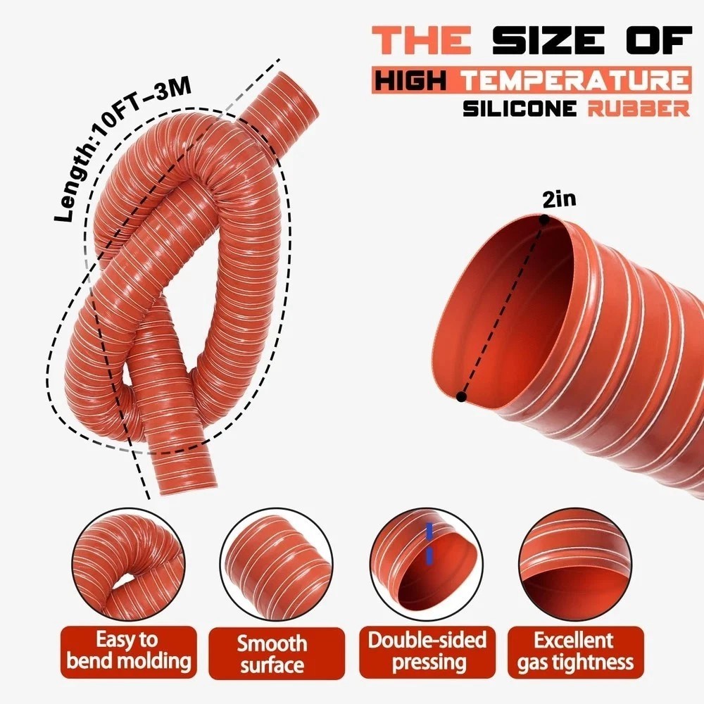 2 in Intake Hose Automotive Air Duct Hose Length 3 Meter (10 Feet) Double-Layer - Image 2