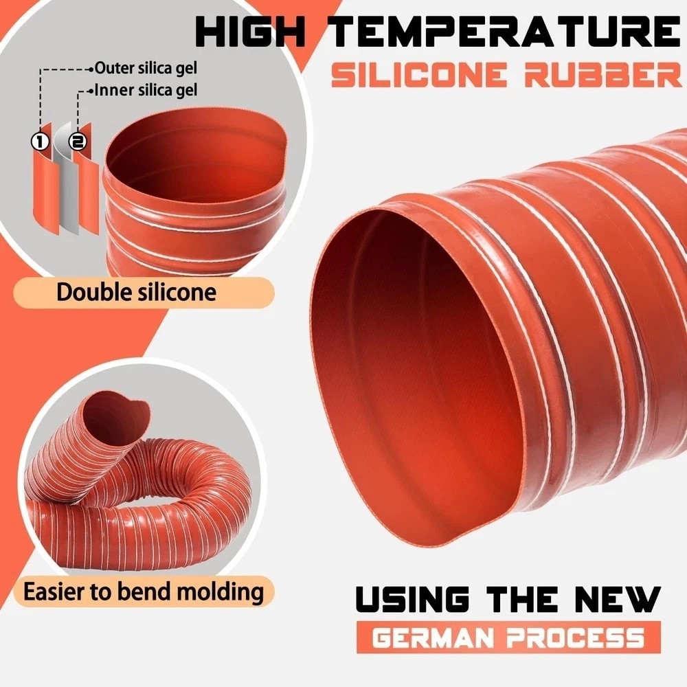 2 in Intake Hose Automotive Air Duct Hose Length 3 Meter (10 Feet) Double-Layer - Image 3