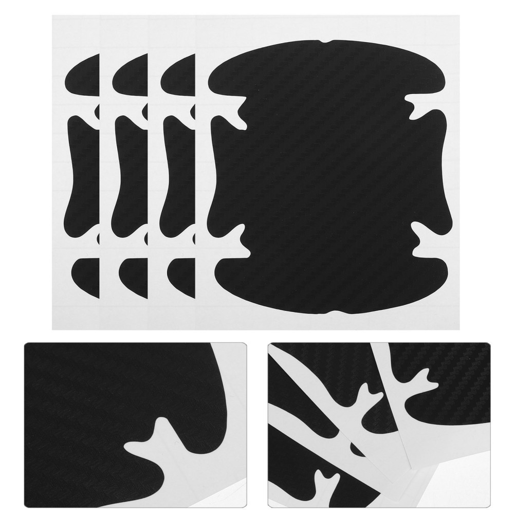 Película protectora de pintura automotriz de fibra de carbono 3D adhesiva para puertas de automóvil 4 piezas- - Image 4
