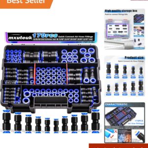 170PC Professional Quick Connect Air Hose Fittings, Versatile Sizes for Any Job
