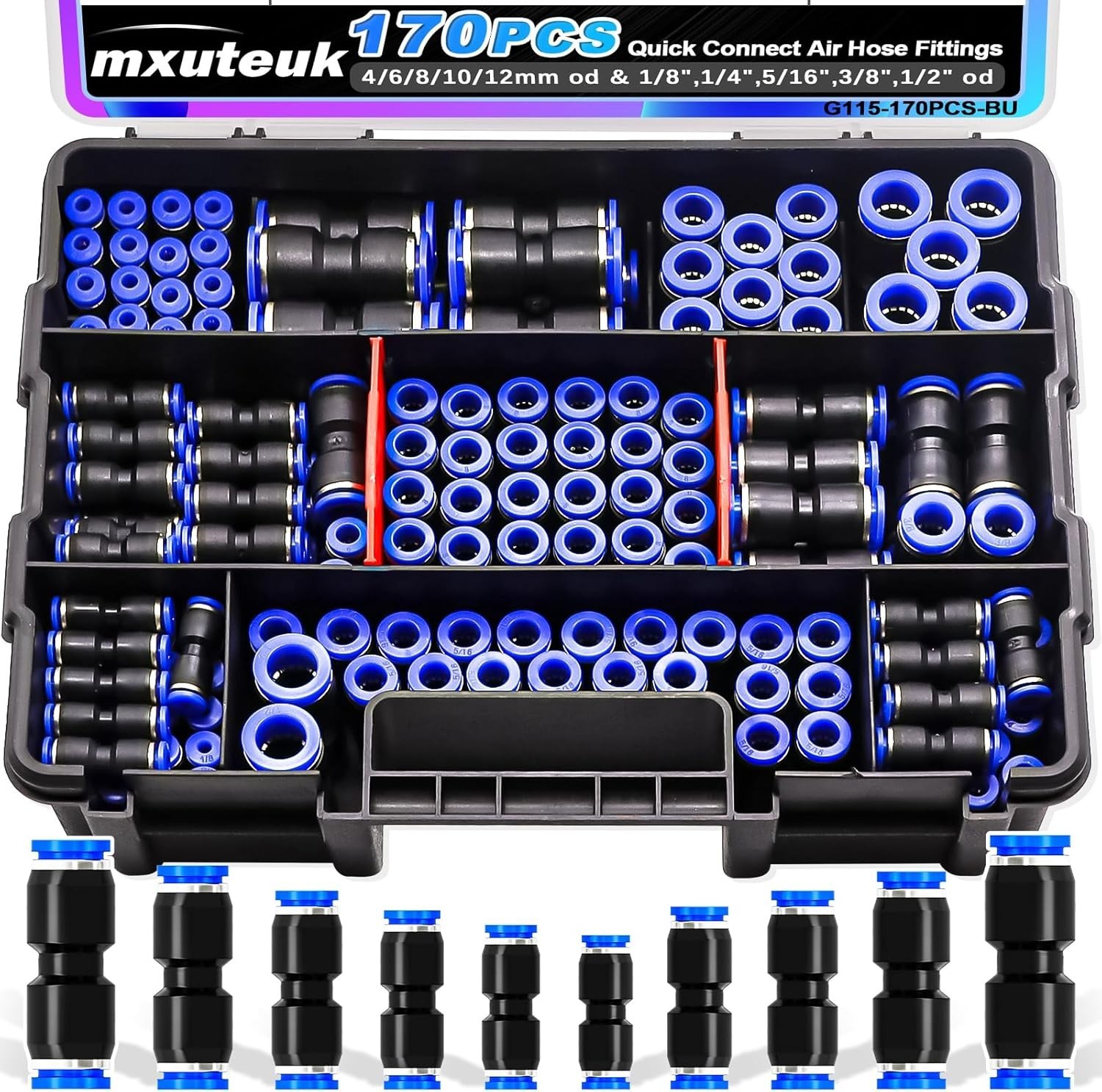 170PC Professional Quick Connect Air Hose Fittings, Versatile Sizes for Any Job - Image 3