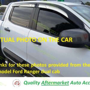 Weather Shields for Ford Ranger PX Series Silver with Black 06/2011-04/2022