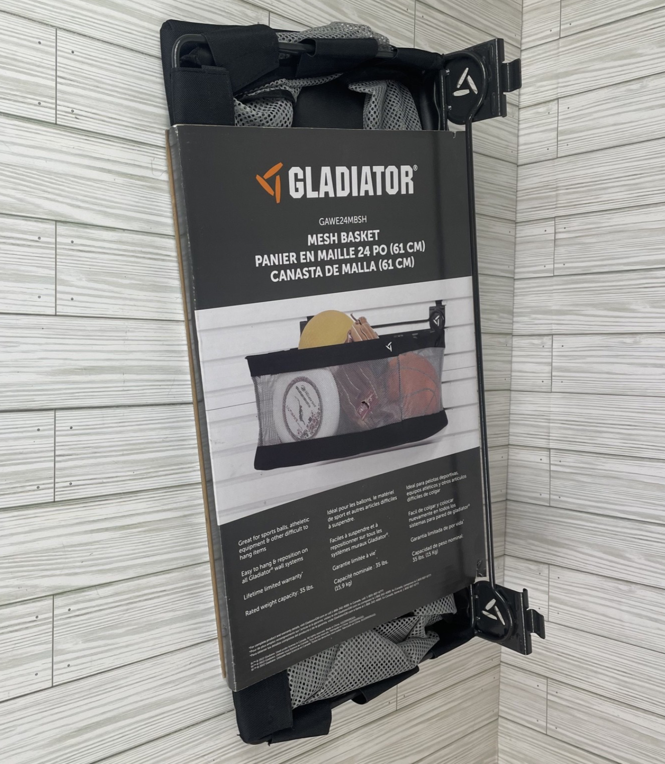 Gladiator 24" W X 12" D Mesh Basket Garage Storage for Gear Track Automotive 35#