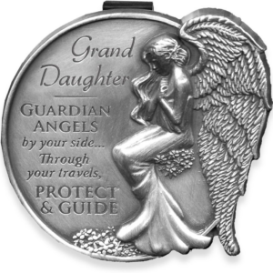 15686 Granddaughter Guardian Angel Visor Clip Accent, 2-1/2-Inch, Grey